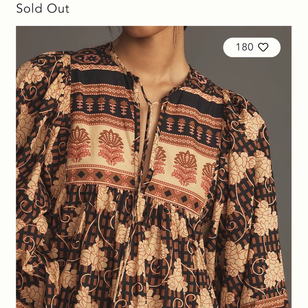 Mille x Anthropologie Elegant Floral Patterned Blouse - Picture 3 of 7